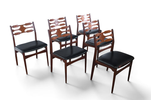 SET OF SIX DANISH MODERN DINING CHAIRS IN TEAK