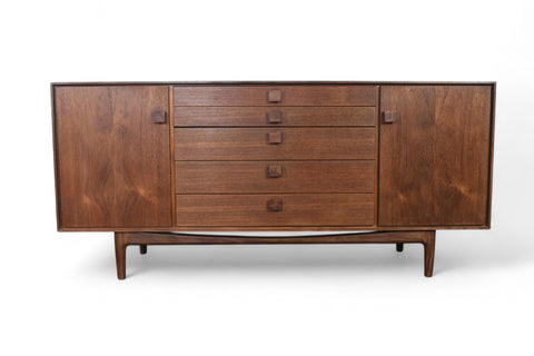SMALL IB KOFOD LARSEN "DANISH RANGE" CREDENZA IN TEAK + AFROMOSIA