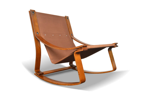 NORWEGIAN MODERN BENTWOOD ROCKING CHAIR