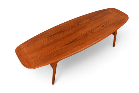 ARNE HOVMAND OLSEN FLOATING SURFBOARD COFFEE TABLE IN TEAK