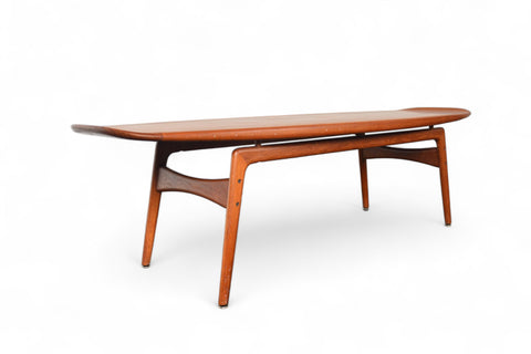 ARNE HOVMAND OLSEN FLOATING SURFBOARD COFFEE TABLE IN TEAK