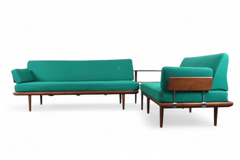 PETER HVIDT "MINERVA" THREE PIECE SECTIONAL SOFA IN TEAK