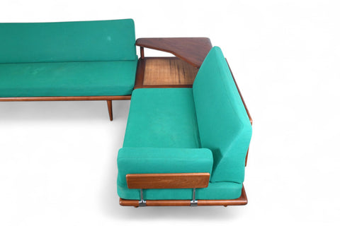 PETER HVIDT "MINERVA" THREE PIECE SECTIONAL SOFA IN TEAK