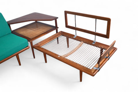 PETER HVIDT "MINERVA" THREE PIECE SECTIONAL SOFA IN TEAK