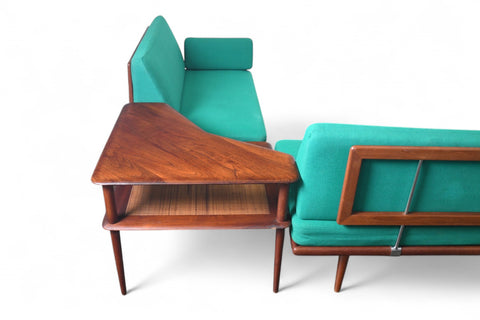 PETER HVIDT "MINERVA" THREE PIECE SECTIONAL SOFA IN TEAK