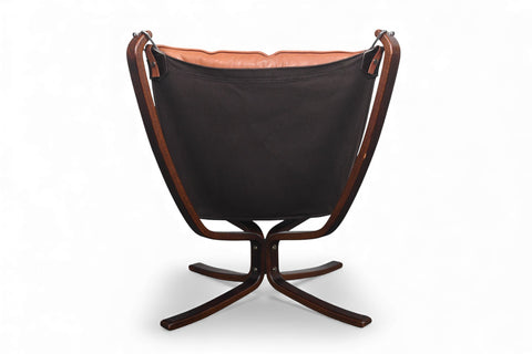 LOWBACK FALCON CHAIR IN COGNAC LEATHER BY SIGURD RESSELL