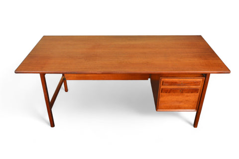 LARGE EXECUTIVE DANISH MODERN DESK IN TEAK