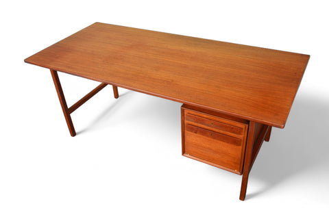 LARGE EXECUTIVE DANISH MODERN DESK IN TEAK