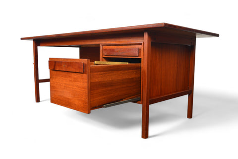 LARGE EXECUTIVE DANISH MODERN DESK IN TEAK