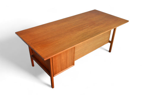 LARGE EXECUTIVE DANISH MODERN DESK IN TEAK