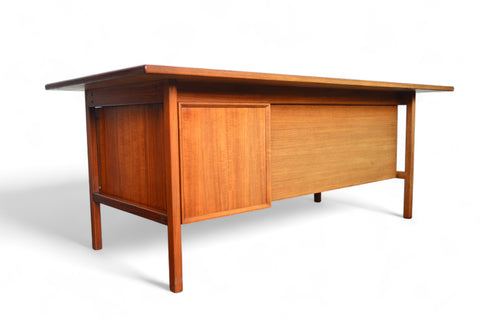 LARGE EXECUTIVE DANISH MODERN DESK IN TEAK
