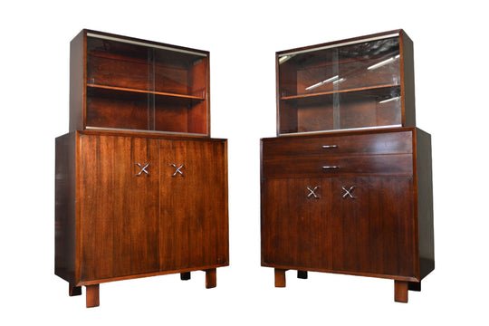 PAIR OF GEORGE NELSON PRIMAVERA CABINETS IN WALNUT