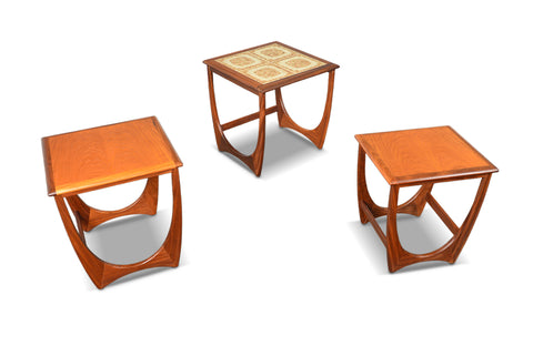 G PLAN ASTRO NESTING TABLES WITH TILE TOP #1