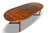 BRAZILIAN ROSEWOOD OVAL TWO LEAF DINING TABLE BY SIBAST