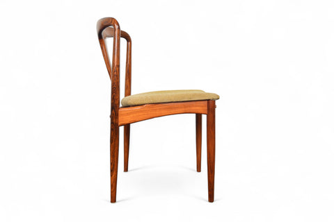 'Juliane' dining chair in rosewood with upholstered seats, designed by Johannes Andersen.