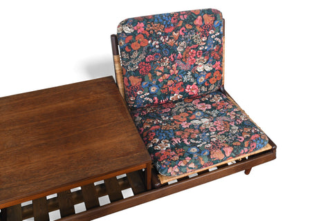 HANS OLSEN "TV 161" MODULAR SOFA IN TEAK + CANE