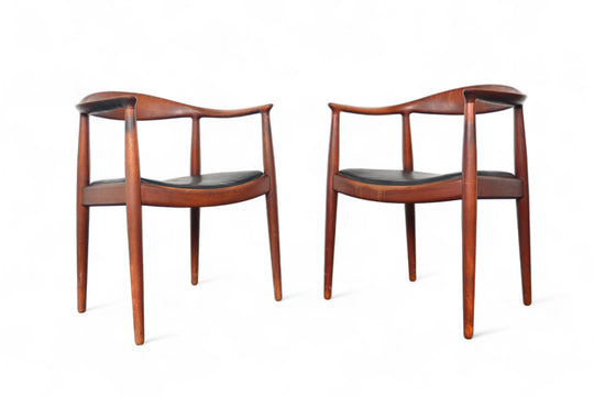 PAIR OF HANS WEGNER JH-503 ROUND CHAIRS / THE CHAIR IN TEAK