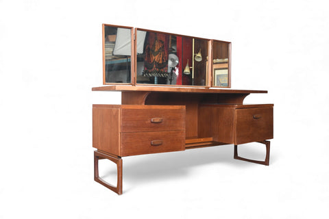 G PLAN QUADRILLE TEAK VANITY WITH TRI FOLD MIRROR
