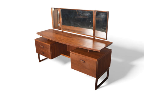 G PLAN QUADRILLE TEAK VANITY WITH TRI FOLD MIRROR