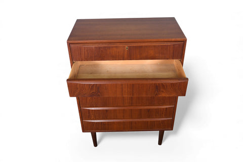 DANISH MODERN FULL PROFILE HIGHBOY DRESSER IN TEAK