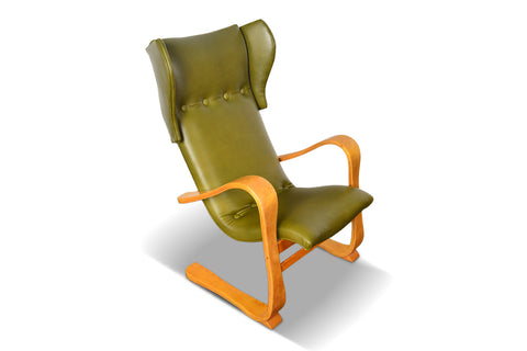 WINGBACK CANTILEVERED LOUNGE CHAIR BY GUSTAV AXEL BERG
