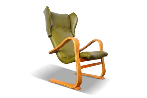 WINGBACK CANTILEVERED LOUNGE CHAIR BY GUSTAV AXEL BERG
