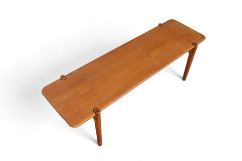 HANS WEGNER SOLID TEAK FLIP TOP COFFEE TABLE