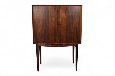 ILLUM WIKKELSO BAR IN ROSEWOOD WITH ETCHED MIRRORED INTERIOR