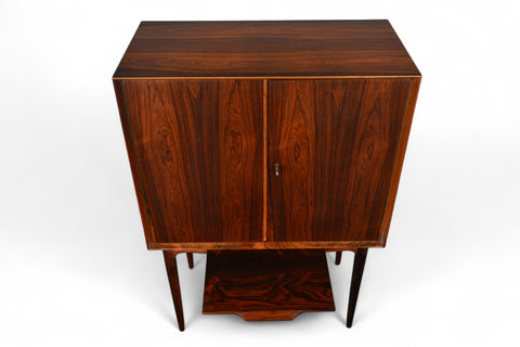 ILLUM WIKKELSO BAR IN ROSEWOOD WITH ETCHED MIRRORED INTERIOR