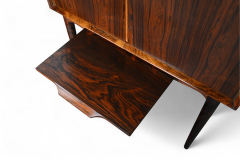 ILLUM WIKKELSO BAR IN ROSEWOOD WITH ETCHED MIRRORED INTERIOR