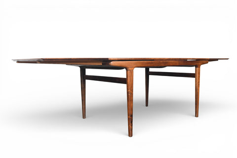 JOHANNES ANDERSEN DRAW LEAF DINING TABLE IN ROSEWOOD