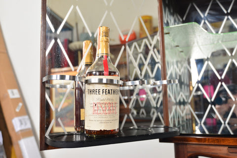 ILLUM WIKKELSO BAR IN ROSEWOOD WITH ETCHED MIRRORED INTERIOR
