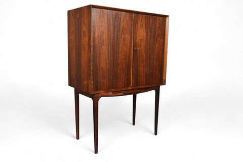 ILLUM WIKKELSO BAR IN ROSEWOOD WITH ETCHED MIRRORED INTERIOR