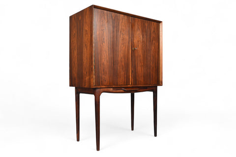 ILLUM WIKKELSO BAR IN ROSEWOOD WITH ETCHED MIRRORED INTERIOR
