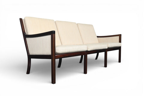 OLE WANSCHER MAHOGANY FRAMED SOFA FOR P. JEPPESEN