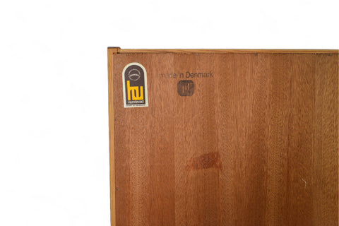 CARLO JENSEN NARROW TEAK BOOKCASE WITH LOWER LOCKING CABINET