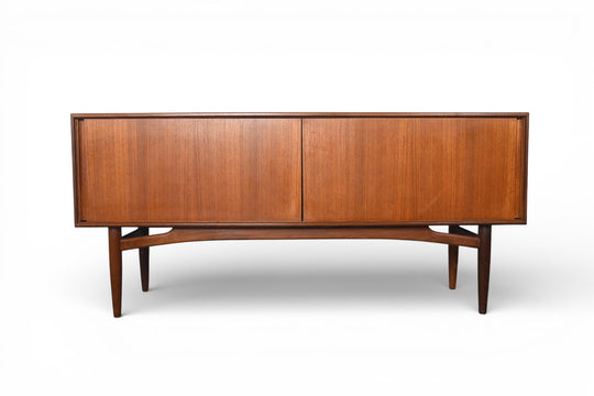 ENGLISH MODERN SLIDING DOOR CREDENZA IN TEAK