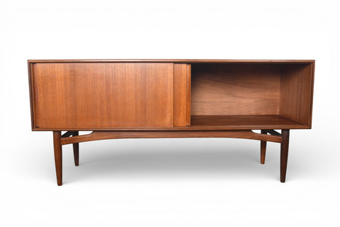 DANISH MODERN SLIDING DOOR CREDENZA IN TEAK
