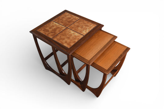 G PLAN ASTRO TILE TOP NESTING TABLES IN TEAK #3