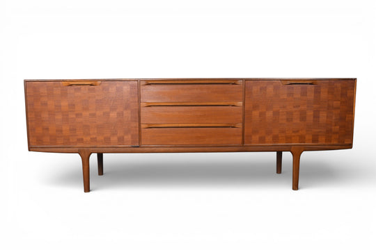 RARE LARGE MCINTOSH BASKETWEAVE CREDENZA IN TEAK