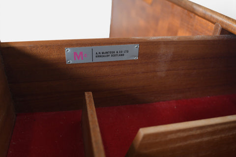 RARE LARGE MCINTOSH BASKETWEAVE CREDENZA IN TEAK
