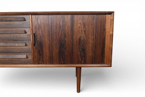 IB KOFOD LARSEN BRAZILIAN ROSEWOOD CREDENZA WITH TAMBOUR DOORS