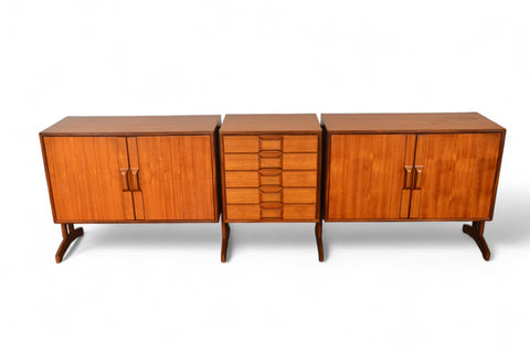 MASSIVE GIANFRANCO FRATTINI 1960s ITALIAN CREDENZA IN TEAK