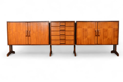 MASSIVE GIANFRANCO FRATTINI 1960s ITALIAN CREDENZA IN TEAK
