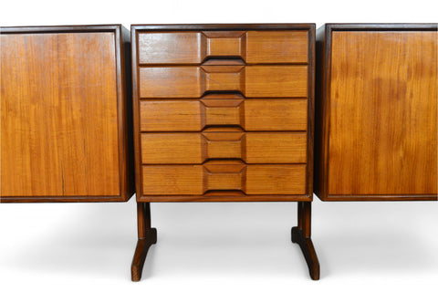 MASSIVE GIANFRANCO FRATTINI 1960s ITALIAN CREDENZA IN TEAK