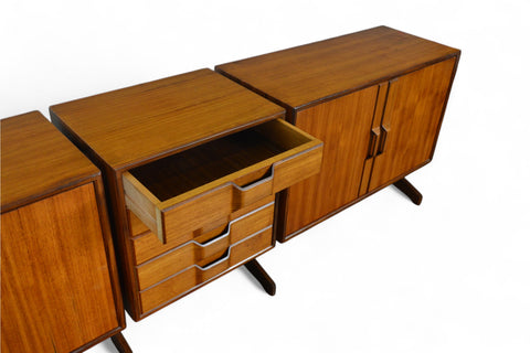 MASSIVE GIANFRANCO FRATTINI 1960s ITALIAN CREDENZA IN TEAK