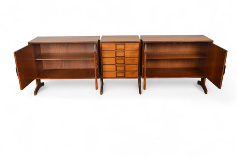 MASSIVE GIANFRANCO FRATTINI 1960s ITALIAN CREDENZA IN TEAK
