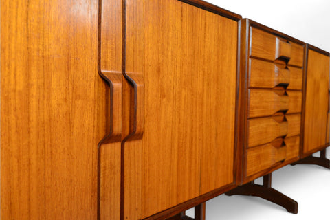 MASSIVE GIANFRANCO FRATTINI 1960s ITALIAN CREDENZA IN TEAK