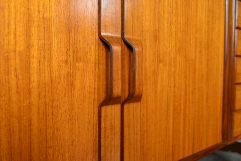 MASSIVE GIANFRANCO FRATTINI 1960s ITALIAN CREDENZA IN TEAK