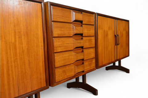 MASSIVE GIANFRANCO FRATTINI 1960s ITALIAN CREDENZA IN TEAK